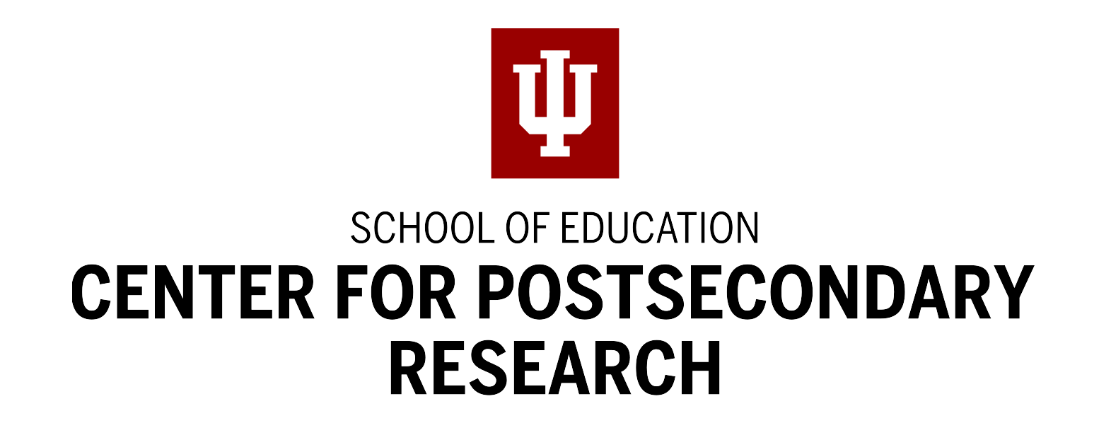 IU School of Education - Center for Postsecondary Research logo with IU Trident